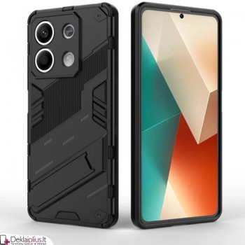 Smūgiams atsparus dėklas su kojele - juodas (Xiaomi Redmi Note 13 Pro 5G/Poco X6 5G)